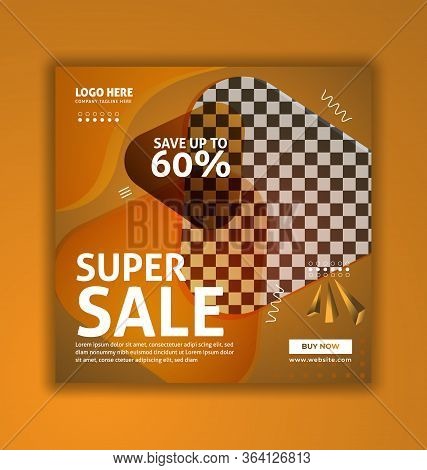 Super Sale Shopping Social Media Banner Template, Fashion Sale Offer Social Media Banner Vector Temp