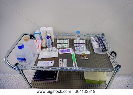 Medications Prepared For Surgery On The Operating Table.