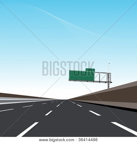 Uma imagem de uma estrada vazia.