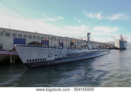 California, Usa:december 12,2018:submarine Uss Pampanito Used In World War 2