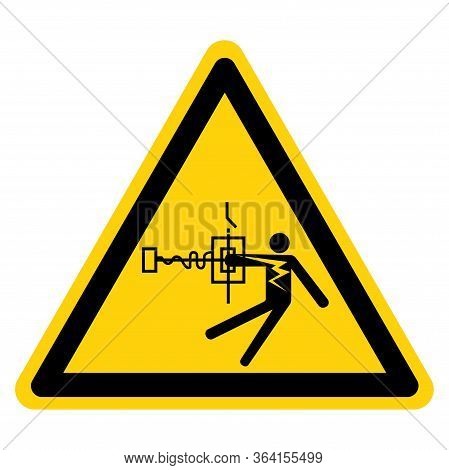 Warning Risk Electrical Shock Symbol Sign ,vector Illustration, Isolate On White Background Label. E