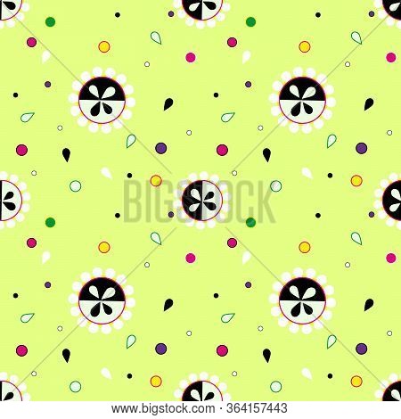 Seamless Pattern, Stylized Grain On Pistachio Background