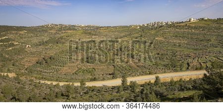 The Israeli Town Har Adar In Close Proximity To The Palestinian Village Bayt Surik, In The Judea Mou