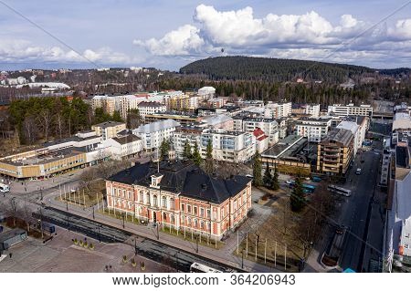 Aerial View Of City Hall Of Kuopio, Finland.
