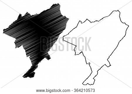 Tourcoing City (french Republic, France) Map Vector Illustration, Scribble Sketch City Of Tourcoing 