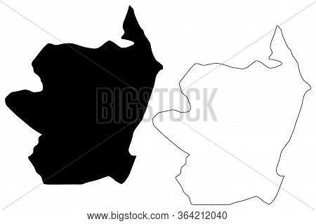 Danilovgrad Municipality (montenegro, Municipalities Of Montenegro) Map Vector Illustration, Scribbl