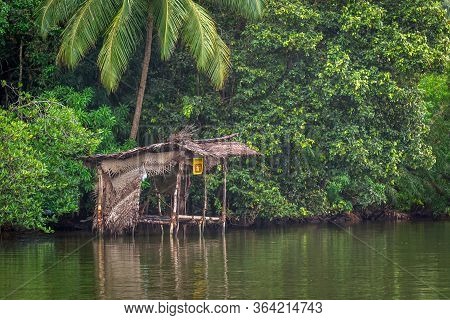 Balapitiya, Madu Ganga River, Sri Lanka - May 29, 2016: Traditional River Shop Built On The River On