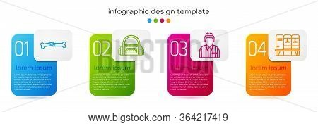 Set Line Human Broken Bone, Sport Bag, Hockey Judge, Referee, Arbiter And Locker Or Changing Room. B