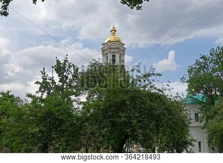 View From The Monastery Garden Of The Large Bell Tower Of The Kiev Pechersk Lavra