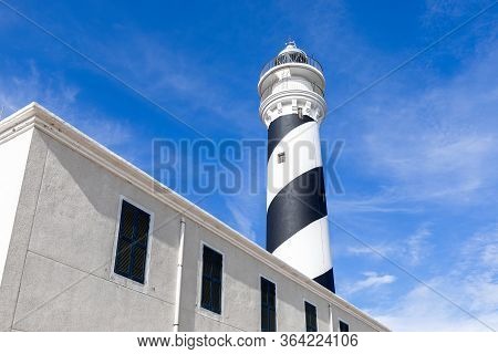 Mao-mahon / Menorca (balearic Islands) - Spain. September 02, 2019: Wide Angle View Of The Lighthous