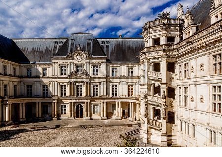 Blois, Loire Valley, France 25 May 2017: The Royal Palace Of Castle Of Blois (chateau De Blois). Inc
