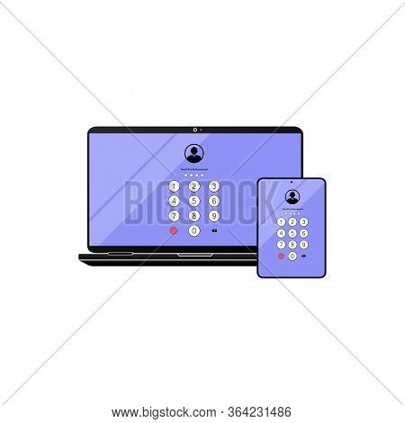 Touch Id Or Enter Passcode, Password, Interface On Laptop, Desktop, Computer, Tablet Icon Flat On Is