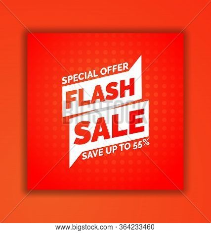Social Media Flash Sale Promotional Banner Template Design, Flash Sale Banner Template Design. Vecto