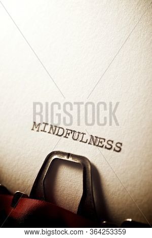 Mindfulness word written with a typewriter.