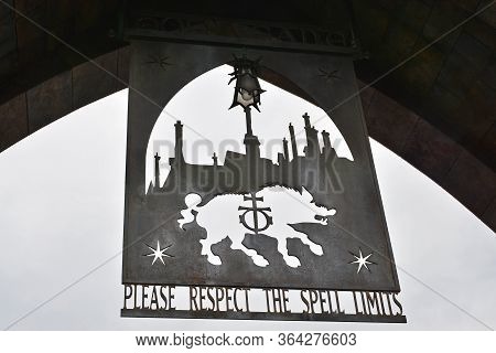 Osaka, Jp - April 7 - Harry Potter Hanging Steel Sign At Universal Studios Japan On April 7, 2017 In