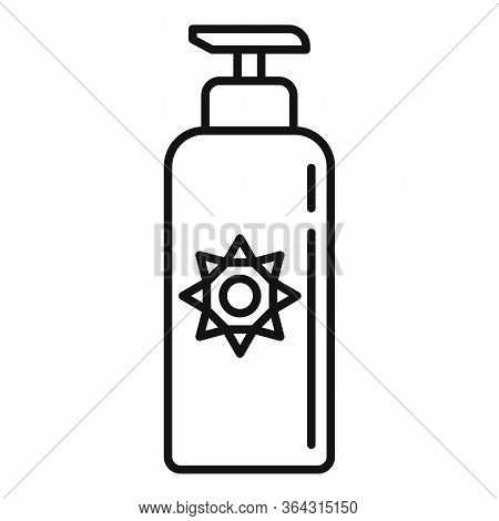 Uv Protection Lotion Icon. Outline Uv Protection Lotion Vector Icon For Web Design Isolated On White