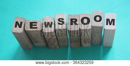 Newsroom Word Made With Wooden Building Blocks