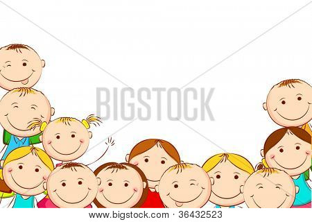 illustration af happy kids på hvid baggrund