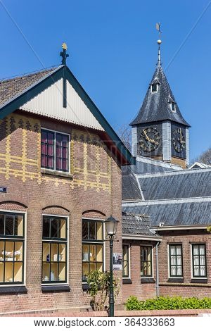 Urk, Netherlands - April 22, 2020: Tower Of The Former Town Hall Of Urk, Netherlands