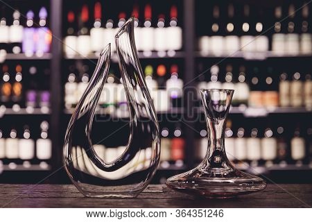 Different Forms Of Decanters For Aeration Wine In Restaurant