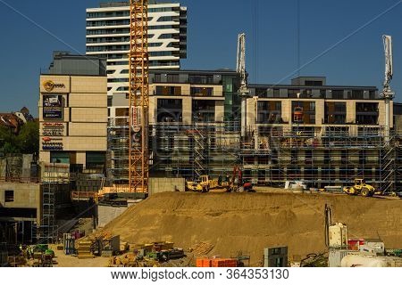 Stuttgart,germany - April 21,2020:mailaender Platz This Is A Big Construction Site In Front Of The M