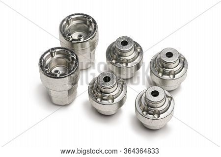 Car Lock Nuts, Wheel Nut That Protect The Wheels From Theft. Close-up Of The Isolate On A White Back