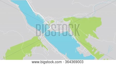 Urban Vector City Map Of Juneau, Usa. Alaska State Capital
