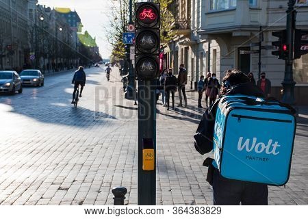 Vilnius/lithuania - April 30 2020: Wolt, Online Food Ordering And Delivery Service That Takes Orders