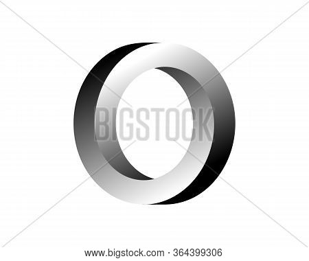 Abstract Gray 3d Spiral Shape. Vector Dimensional Object. Geometrical Polygonal Dimensional Object.