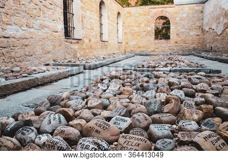 Pilsen, Czech Republic - Oct 28, 2019: Garden Of Memories Adjacent To The Old Synagogue In Plzen. St
