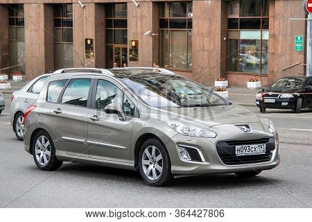 Moscow, Russia - June 2, 2013: Estate Car Peugeot 308sw In The City Street.