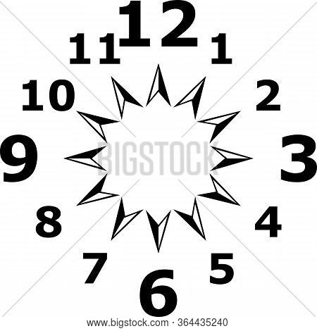 Clock Dial Big To Gigantesque  Black Numbers For The Hours On Transparent Background