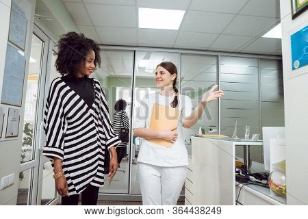 Consultation With An Ophthalmologist. Medical Equipment. Light Background.