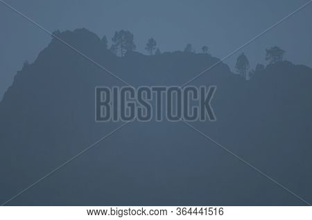 Silhouette Of A Cliff At Dusk, Morro De La Negra.