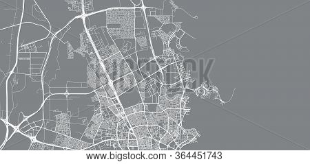 Urban Vector City Map Of Umm Salal Muhammad, Qatar