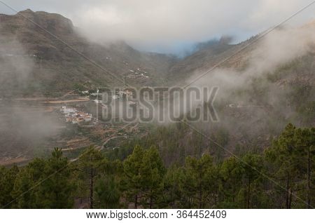 Village Of El Juncal In The Fog.