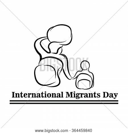 Family Go Leave Country. International Migrants Day Global Migration Concept Illustration 18 Decembe