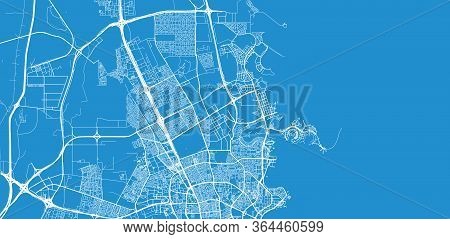 Urban Vector City Map Of Umm Salal Muhammad, Qatar
