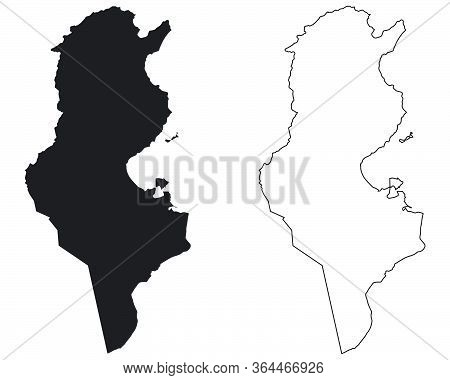Togo Country Map. Black Silhouette And Outline Isolated On White Background. Eps Vector