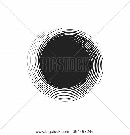Simple Black Spiral Elements On White Background, Isolated Stock Vector Illustration.