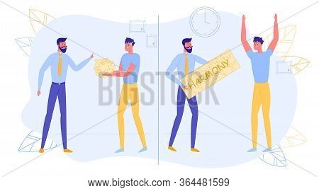 Party In Apartment Disturbs Neighbors, Slide. Two Apartments Separated By Wall. In One Party Guests 