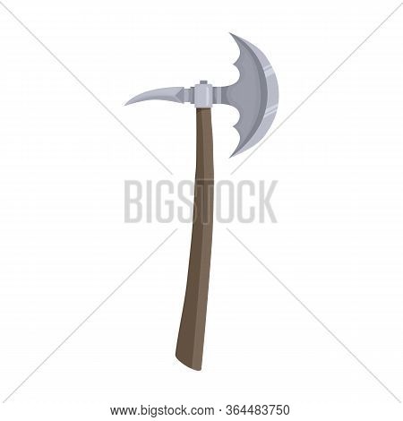 Medieval Axe Vector Icon.cartoon Vector Icon Isolated On White Background Medieval Axe.