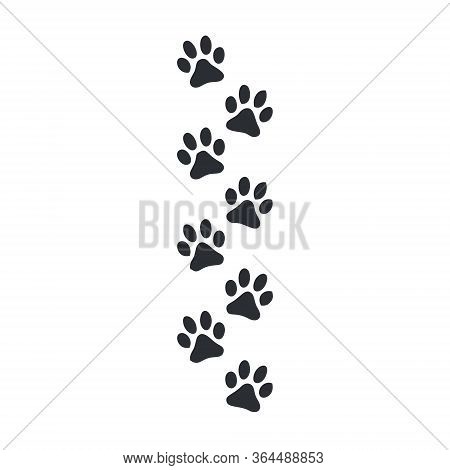 Paw Print Icon Vector In Modern Flat Style For Web, Graphic And Mobile Design.