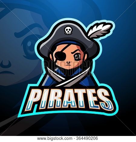Vector Illustration Of Pirates Esport Mascot Logo Design