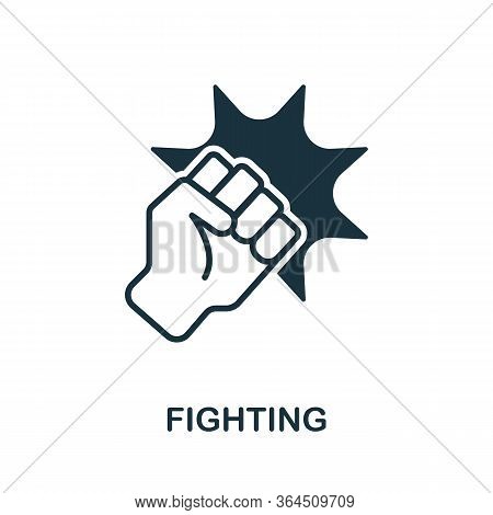 Fighting Icon From Video Games Collection. Simple Line Fighting Icon For Templates, Web Design And I