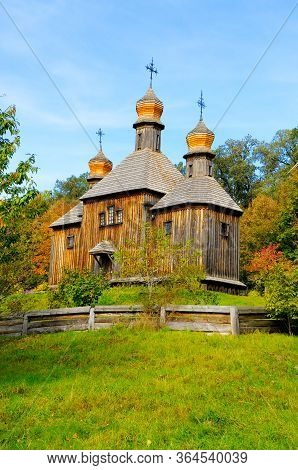 Old Wooden Orthodox Church Of The Resurrection (1789, 18th Century). Historical Heritage At The Muse
