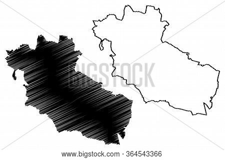 Bytom City (republic Of Poland, Silesian Voivodeship) Map Vector Illustration, Scribble Sketch City 