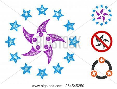 Mesh Europeans Collaboration Polygonal Web Icon Vector Illustration. Model Is Based On Europeans Col