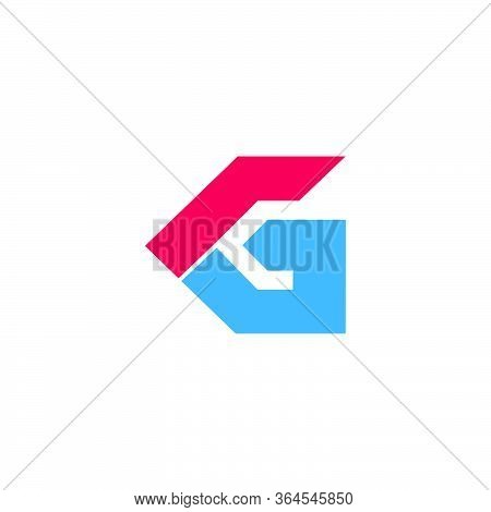 Abstract Letter Rg Simple Geometric Logo Vector