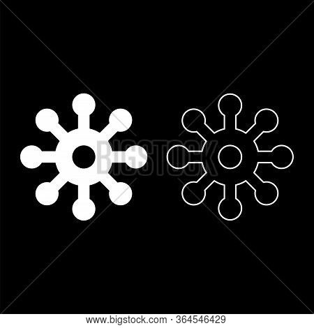 Virus Corona Infaction Coronavirus Covid-19 Infection Virology Icon Outline Set White Color Vector I